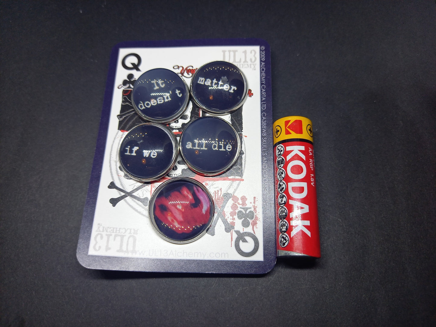 The Cure fan art "Pornography" inspired set of Five Pin Badges