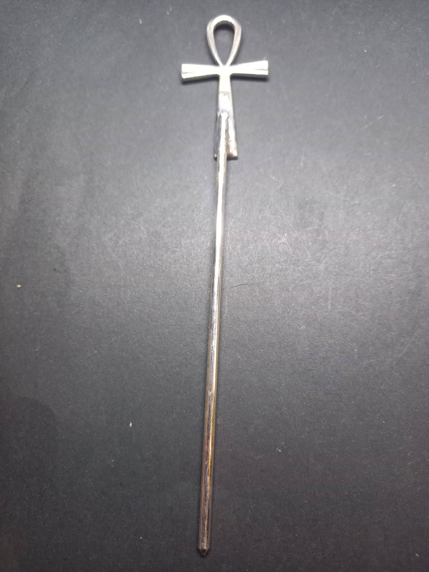 Goth Gothic Witchy Occultist Egyptian Pagan "Egyptian Ankh" detail metal hair stick