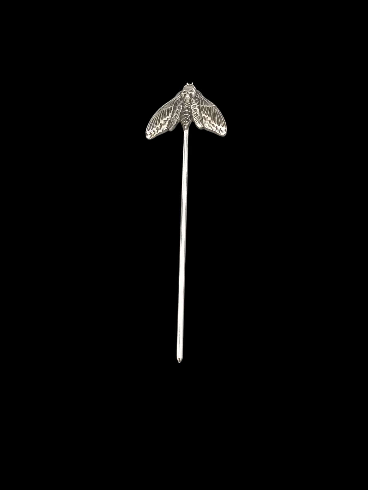 Goth Gothic Witchy Occultist Satanic Pagan "Death head moth" detail metal hair stick V2