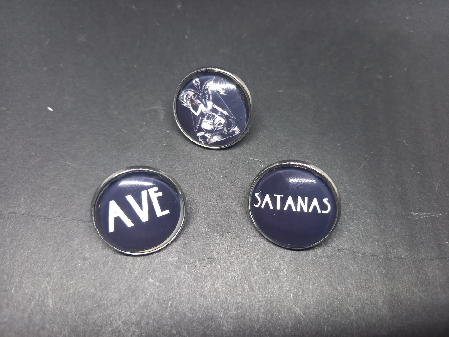 Kawaii Pastel Nu Neo Goth Gothic Witchy Witch Witchcraft occult satanic "Ave Satanas" badge set