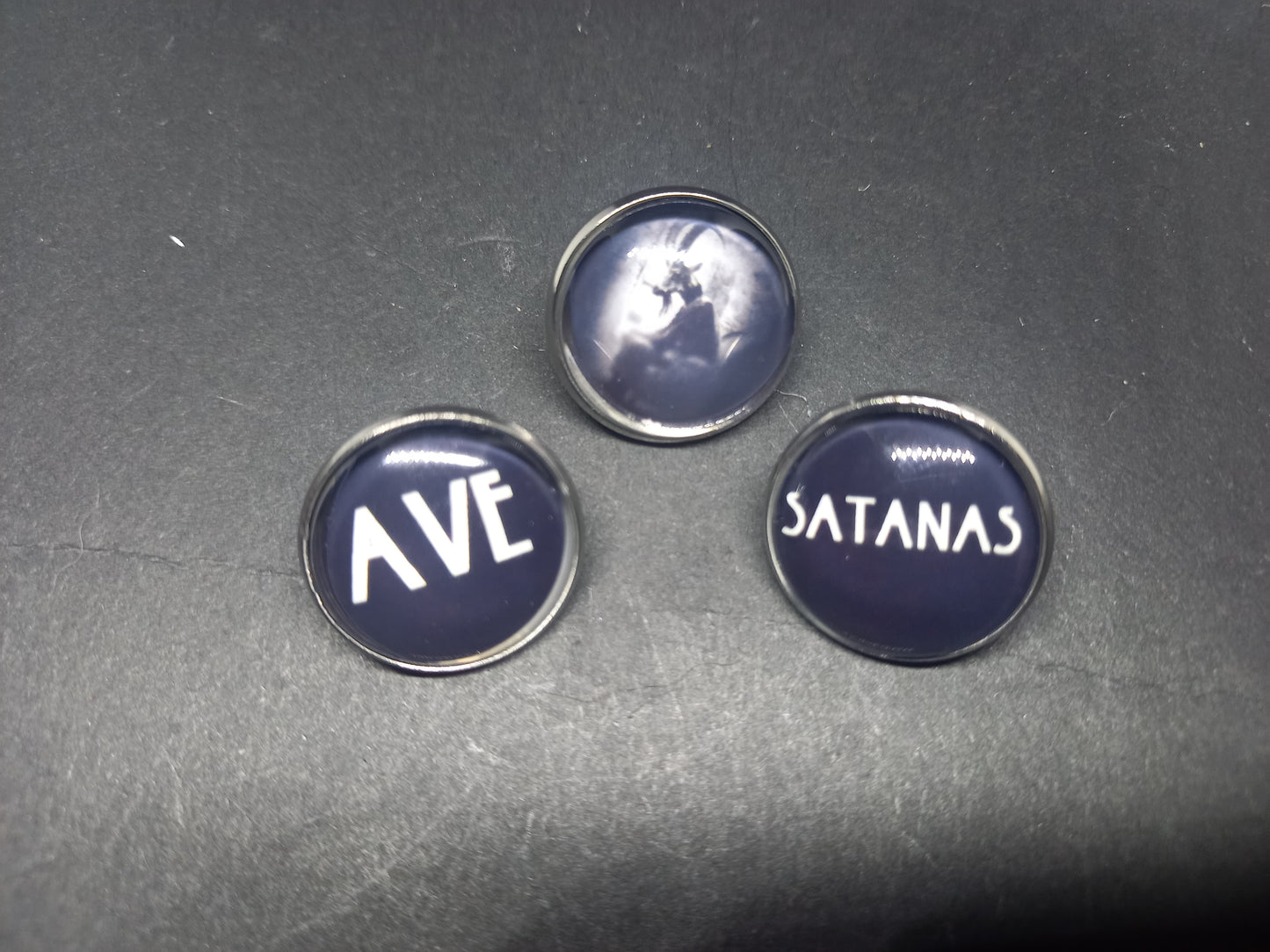 Kawaii Pastel Nu Neo Goth Gothic Witchy Witch Witchcraft occult satanic "Ave Satanas" badge set