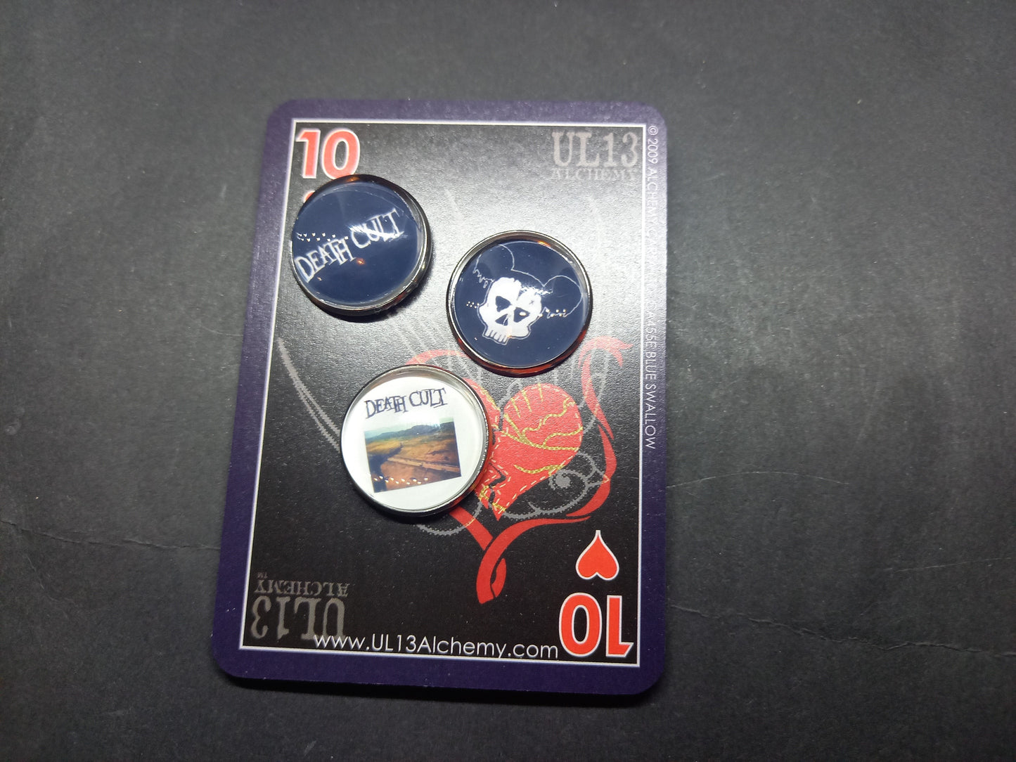 Goth Gothic Old School 1980's alternative "Death Cult" "Inspired" Pin Set of Three Pin Badge's