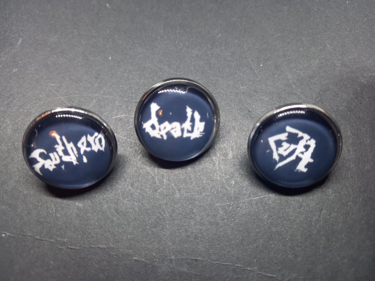 Goth Gothic Old School 1980's alternative "Sothern Death Cult" "Inspired" Pin Set of Three Pin Badge's
