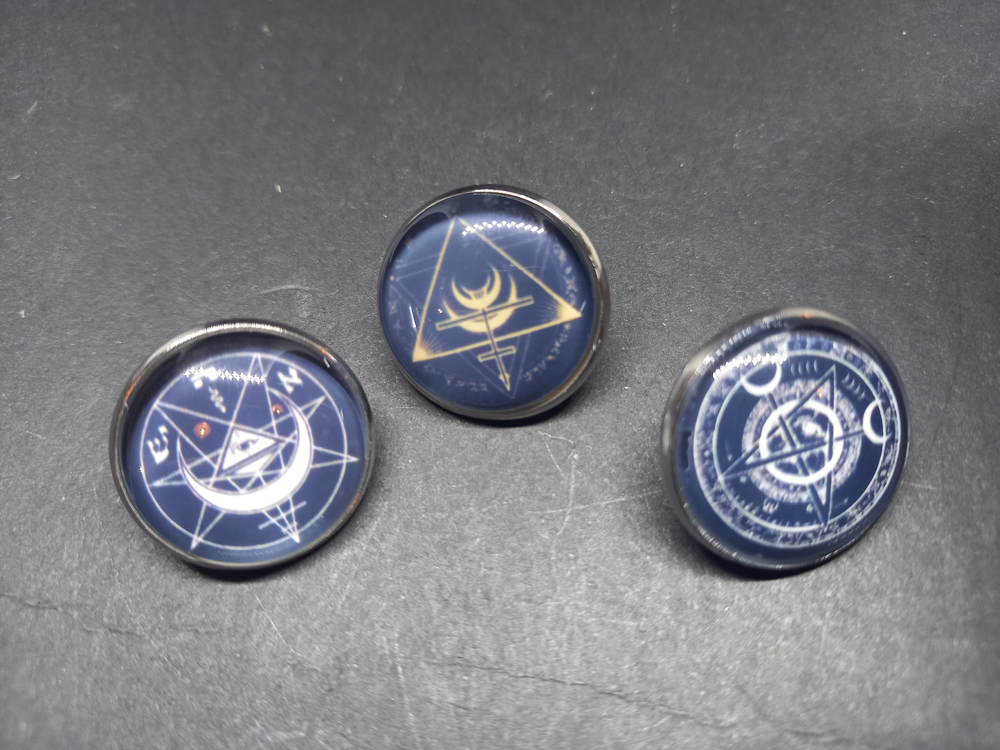 Goth Gothic Old School 1980's alternative Fields Of The Nephilim "Inspired" Set of Three MAGICK Pin Badge's