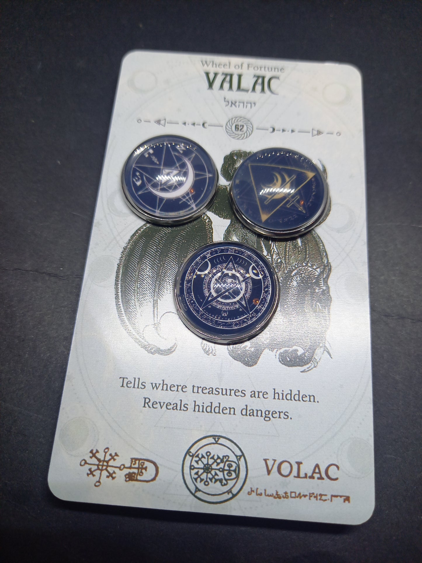 Goth Gothic Old School 1980's alternative Fields Of The Nephilim "Inspired" Set of Three MAGICK Pin Badge's