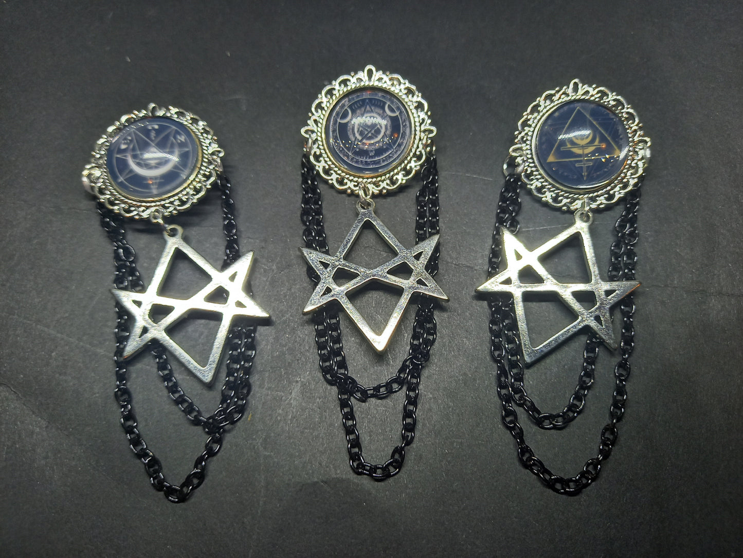 Goth Gothic Old School 1980's alternative Fields Of The Nephilim "Inspired" MAGICK Brooch