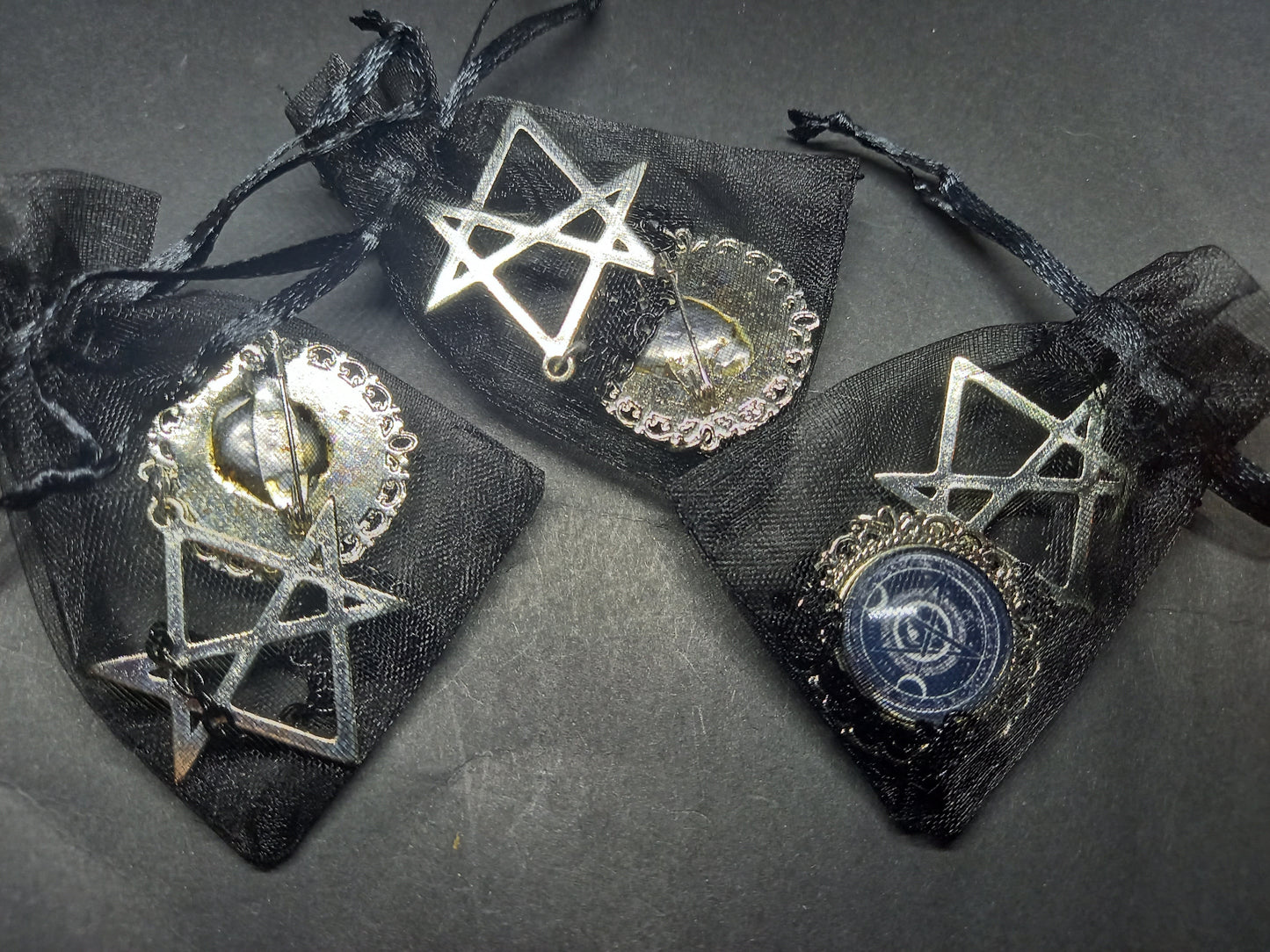 Goth Gothic Old School 1980's alternative Fields Of The Nephilim "Inspired" MAGICK Brooch