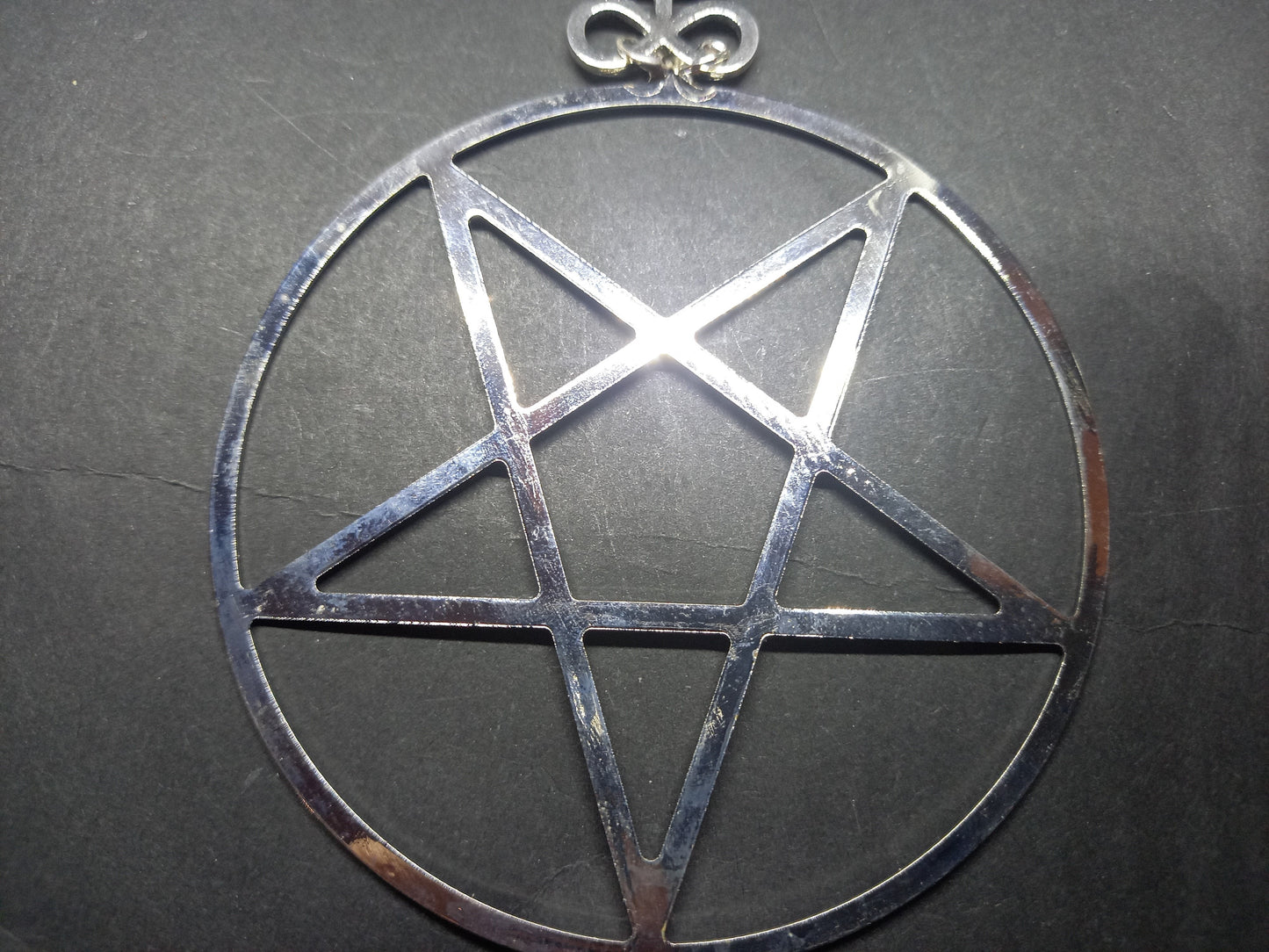 Goth Gothic Witchy "Oversized Inverted pentagram with Cross of Satan " earrings