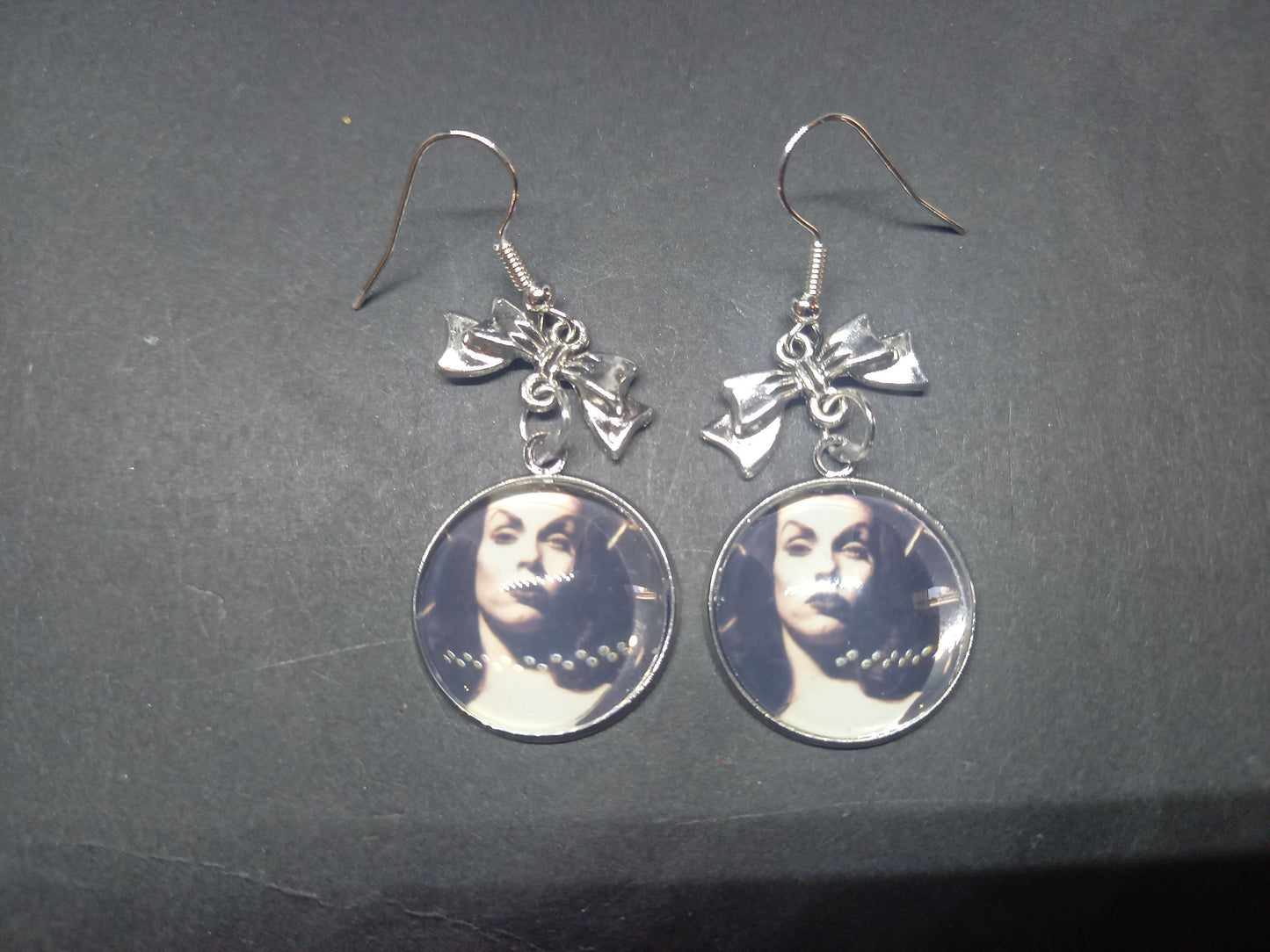 Goth Gothic killstar Witchy, Vampira "Inspired" Earrings ,Plain or with bow