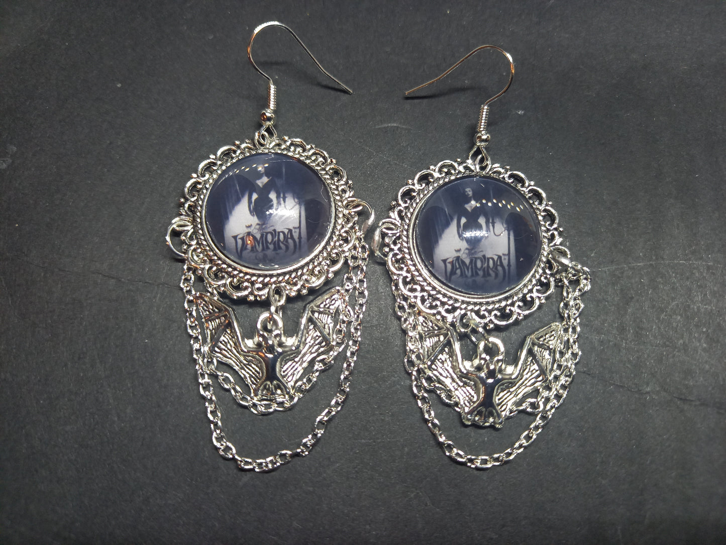 Kawaii Pastel Nu Neo Goth Gothic Witchy fashion Vampira from the Vampira Show inspired Deluxe Earrings V2