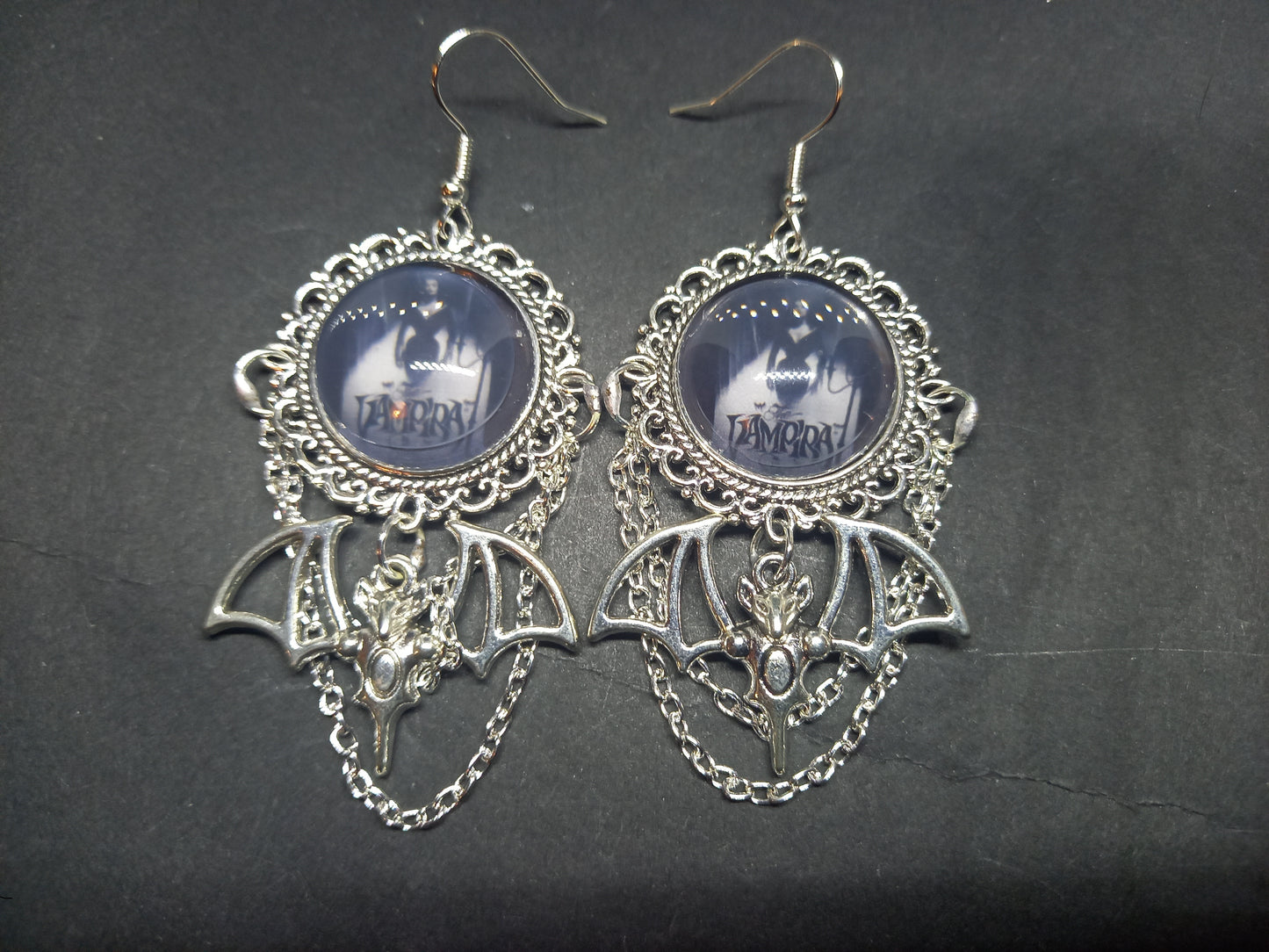 Kawaii Pastel Nu Neo Goth Gothic Witchy fashion Vampira from the Vampira Show inspired Deluxe Earrings V2