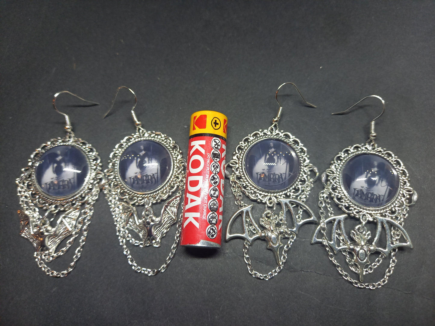 Kawaii Pastel Nu Neo Goth Gothic Witchy fashion Vampira from the Vampira Show inspired Deluxe Earrings V2