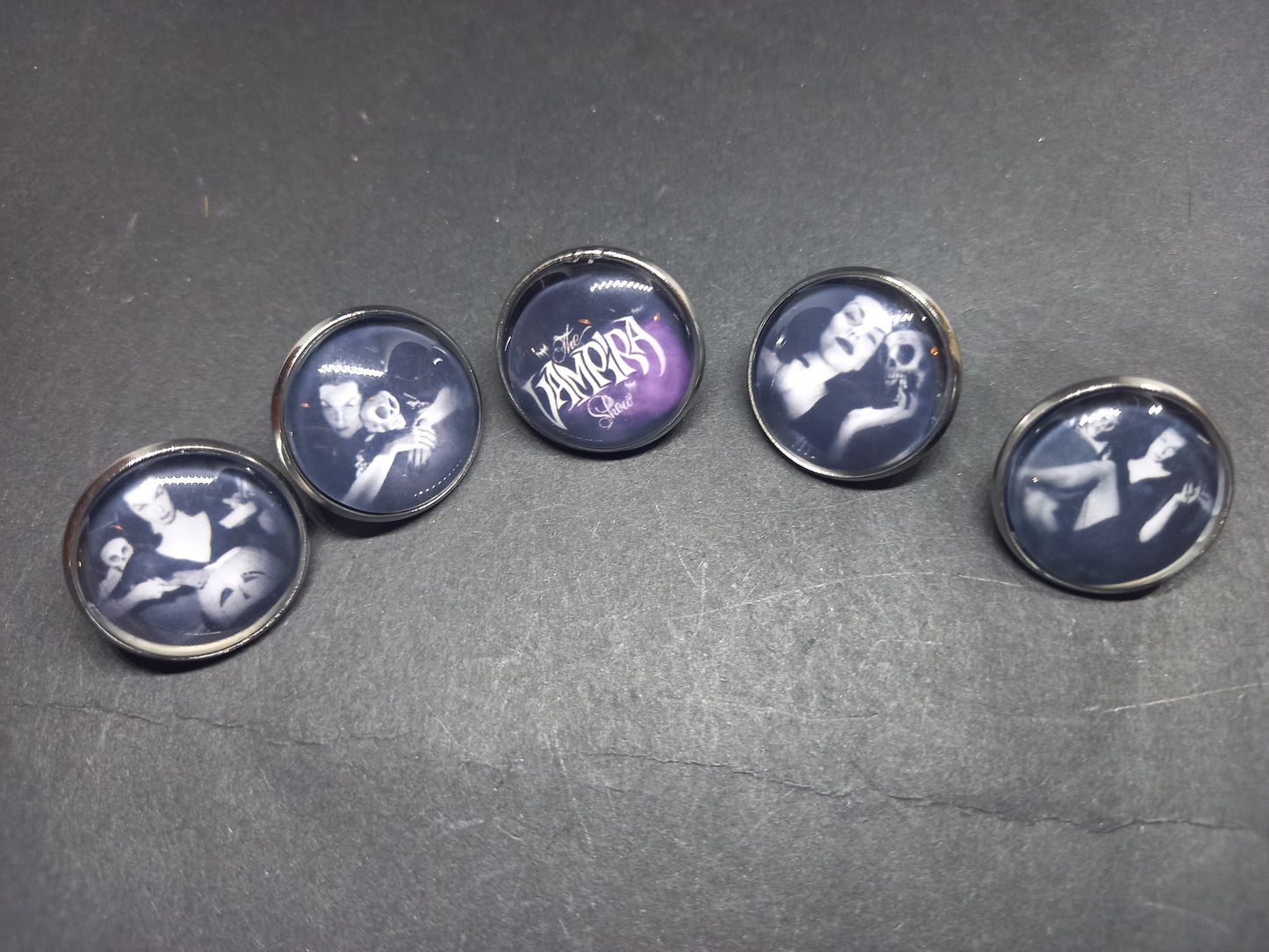 Goth Gothic alternative horror Vampire "Vampira" 5 badge set