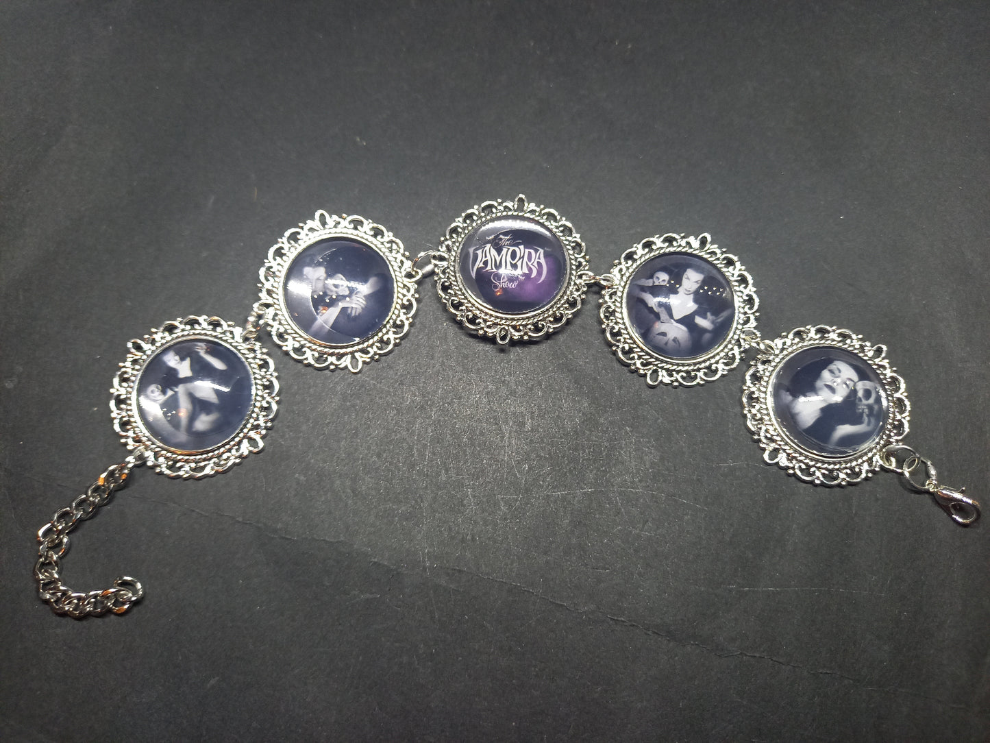 Goth Gothic Witchy" Vampira" fan art "Vampira Show " inspired bracelets