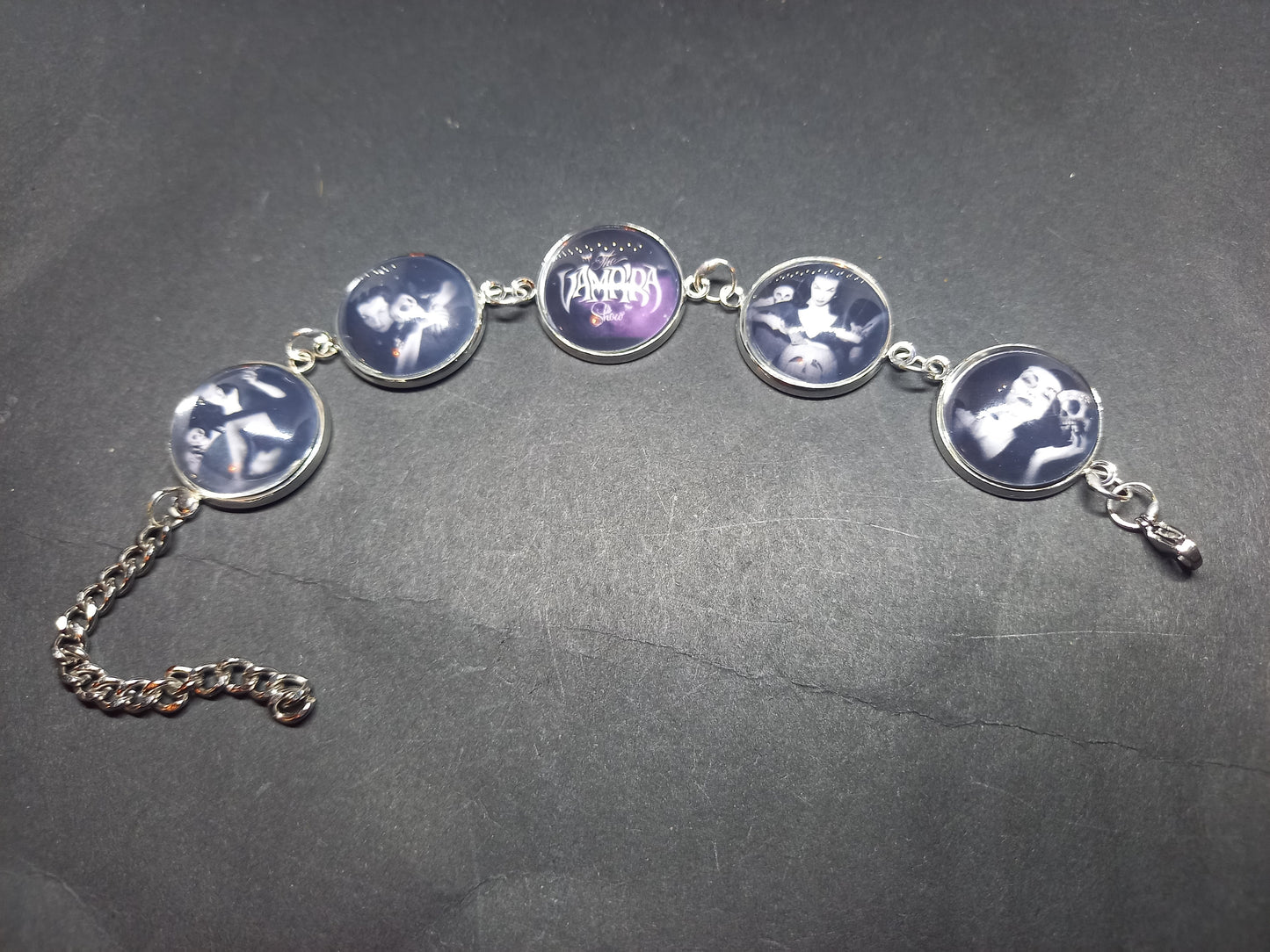 Goth Gothic Witchy" Vampira" fan art "Vampira Show " inspired bracelets