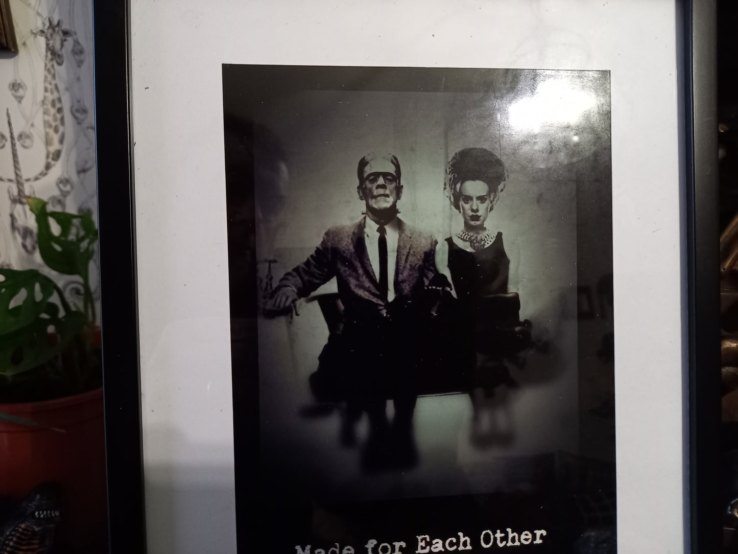 Frankenstein & breakfast at tiffany's mash up inspired "made for each other "frame