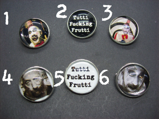 Goth Witchy Rob Zombie Sid Haig Captain Spaulding Inspired Pin Badges