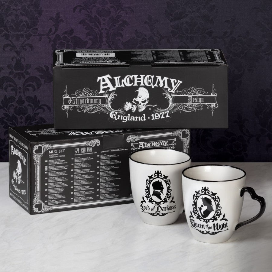 Alchemy Gothic Queen of the Night & Lord of darkness, Couple Mug Set