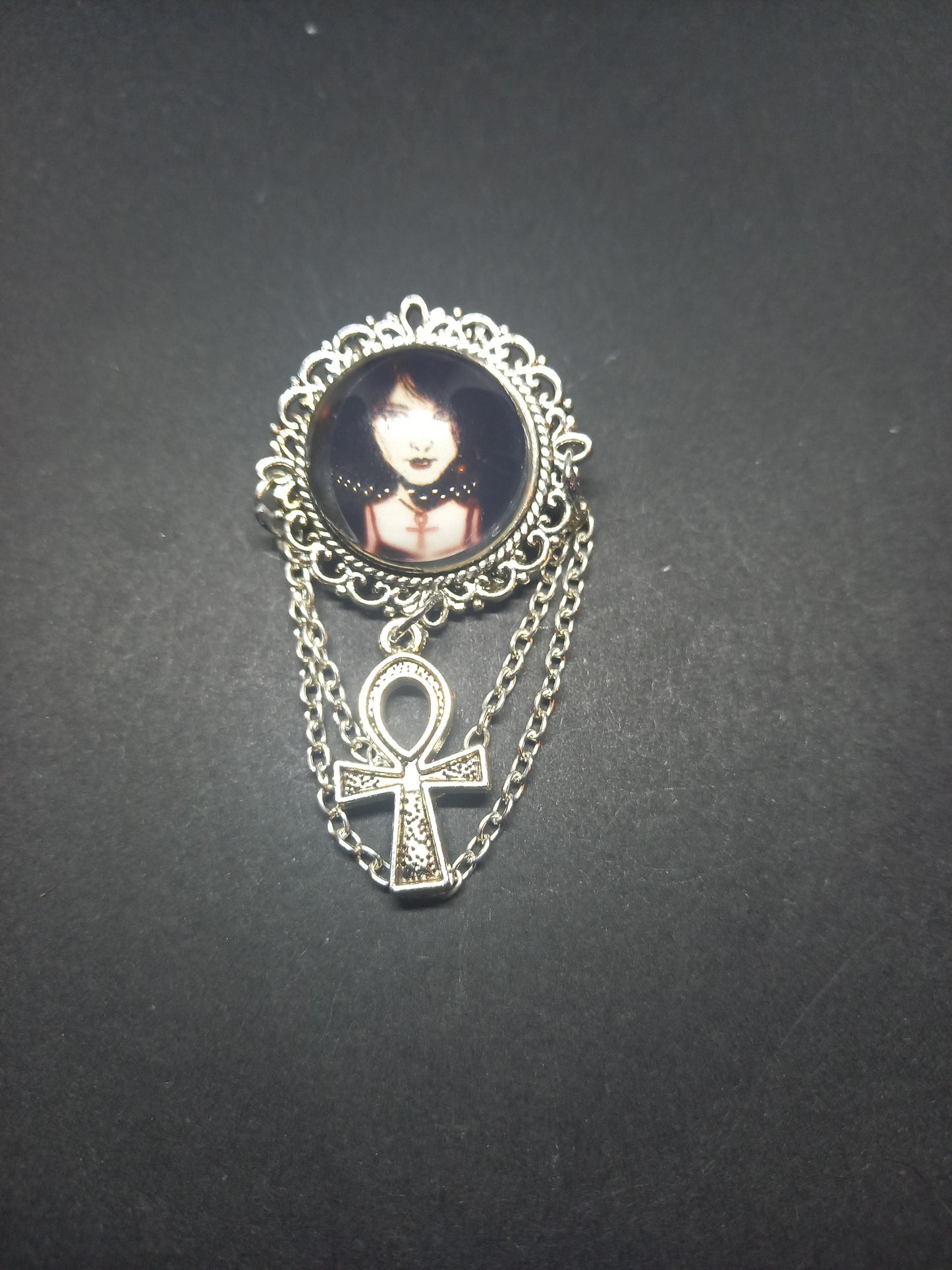 Goth Gothic Withy Killstar neil gaiman's sandman "Death" inspired Deluxe broach