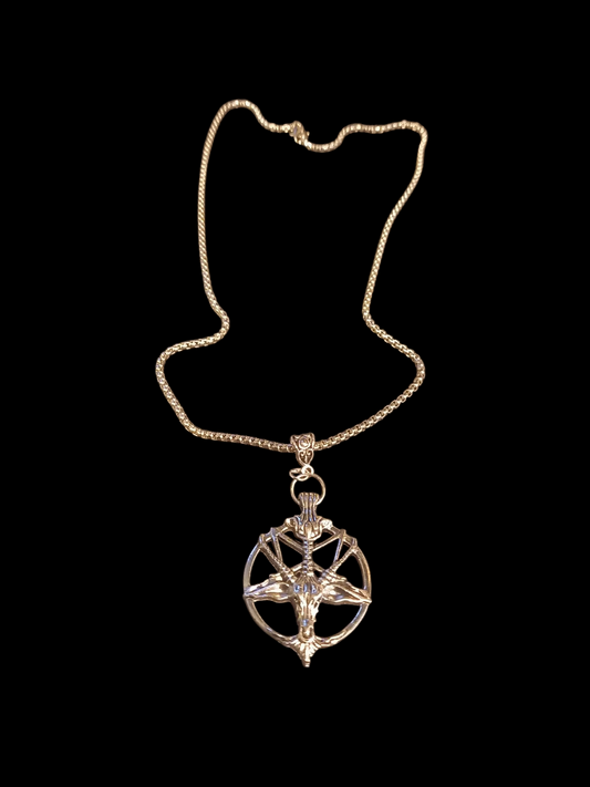 Goth Gothic Witchy killstar witch witchcraft Occult Satanic satanic temple "Sigil of Baphomet/goat of mendes necklace"V2