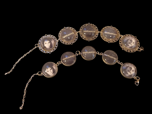 Goth Gothic Witchy Tim Burton  fan art "Beetlejuice" inspired bracelets