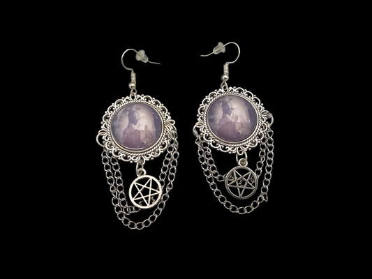 Goth Gothic Witchy fashion Church of Satan Occult Satanic "Satanic Ram" deluxe Earrings