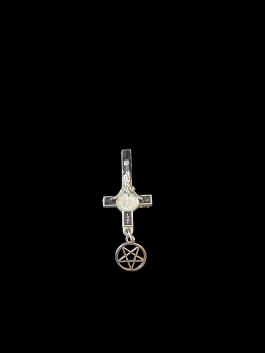 Goth gothic witch witchy Satanic occult  satanic temple "Inverted crucifix pin badge"