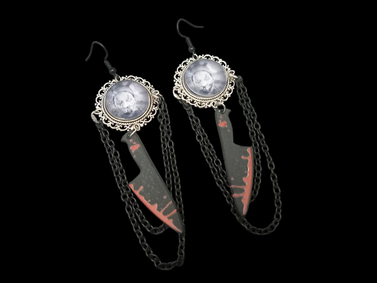 Goth Gothic Witchy  American Horror Story inspired "Twisty the Clown" Deluxe Earrings