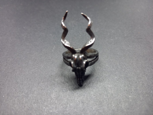 Goth Gothic Witchy Killstar Satanic pagan "Deer Skull" stainless steel ring