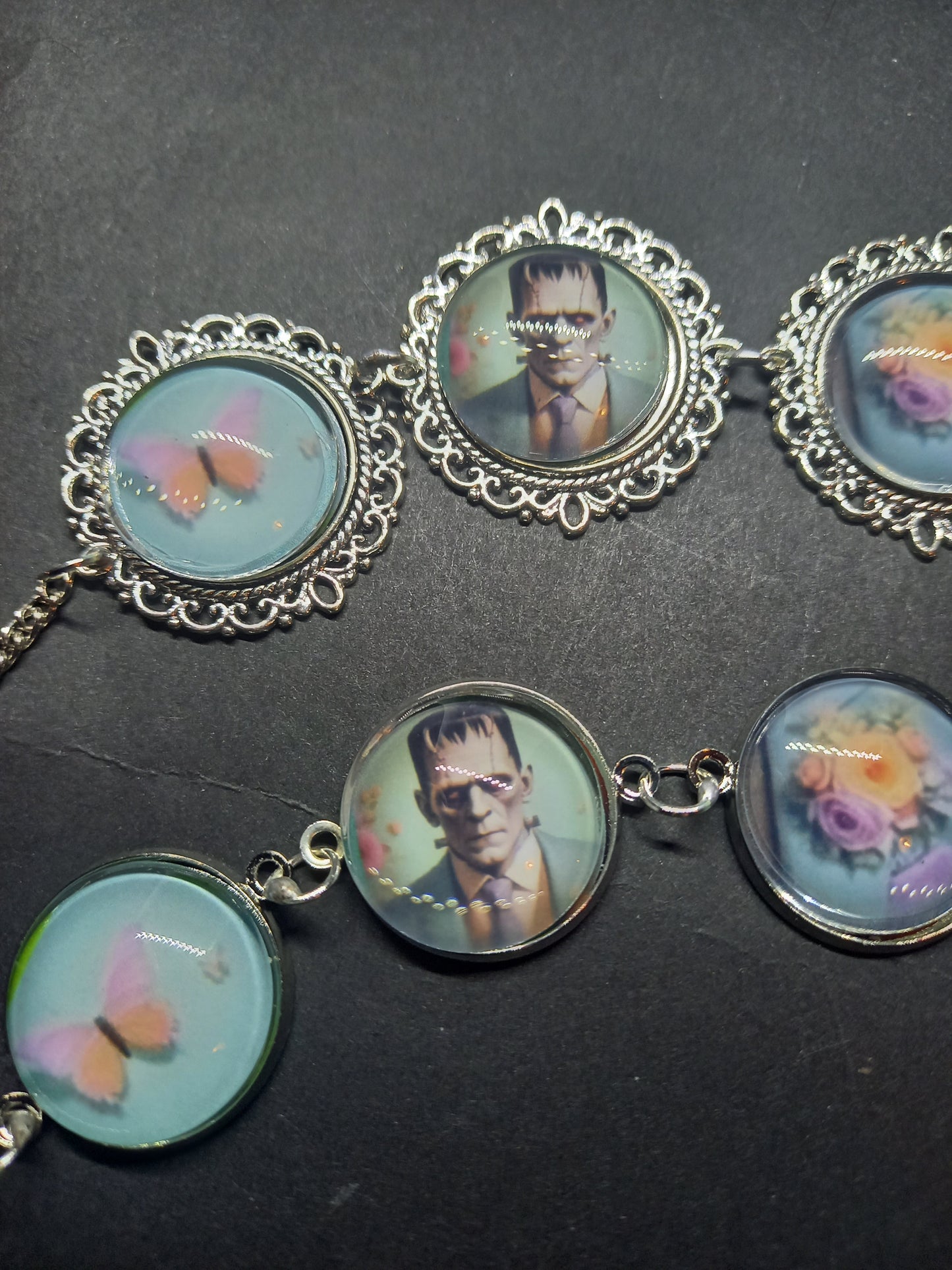 Goth Gothic alternative Psychobilly Tiki inspired "Frank & Drac" bracelets