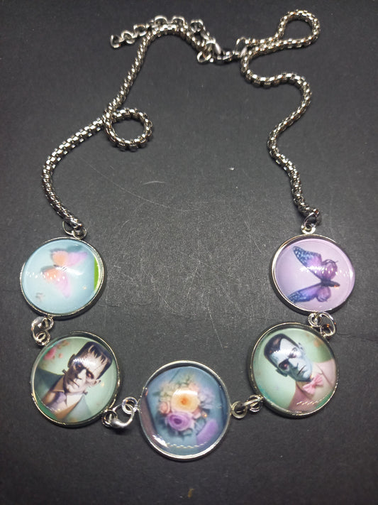 Goth Gothic alternative Psychobilly Tiki inspired "Frank & Drac" Necklace