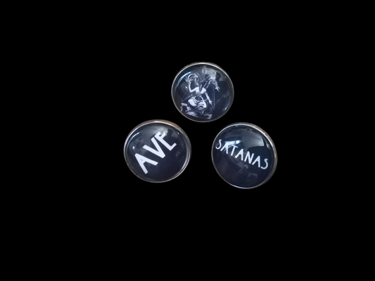 Kawaii Pastel Nu Neo Goth Gothic Witchy Witch Witchcraft occult satanic "Ave Satanas" badge set