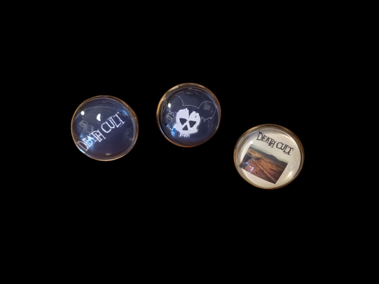 Goth Gothic Old School 1980's alternative "Death Cult" "Inspired" Pin Set of Three Pin Badge's