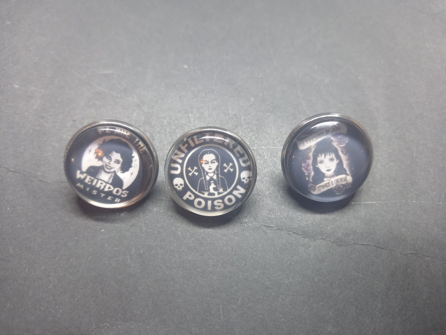 Goth Gothic Witchy Witch Witchcraft occult satanic stylised fan art "Witchy Icon"badge set