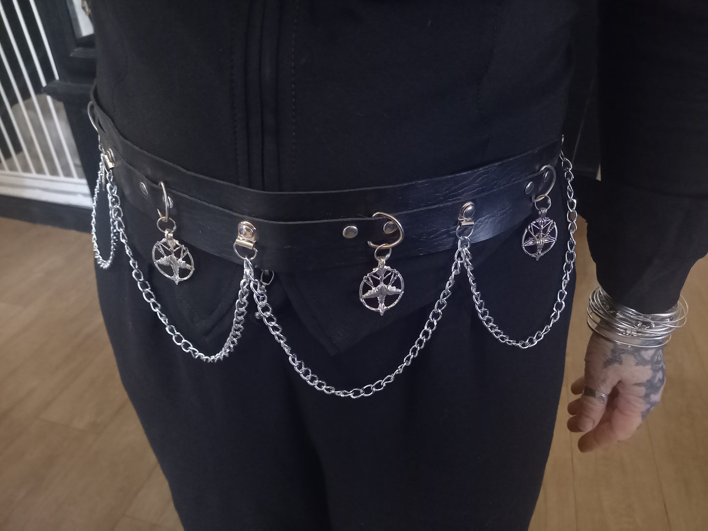 Goth Gothic Witchy killstar witch witchcraft Satanic Occult " Goat Of Mendes " chain belt