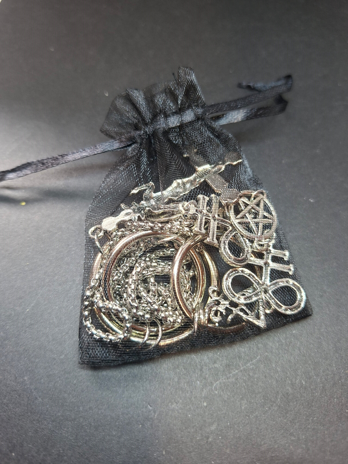 O Ring Necklace • Satanic Trinity • Custom Charm • Occult Gothic Witchy