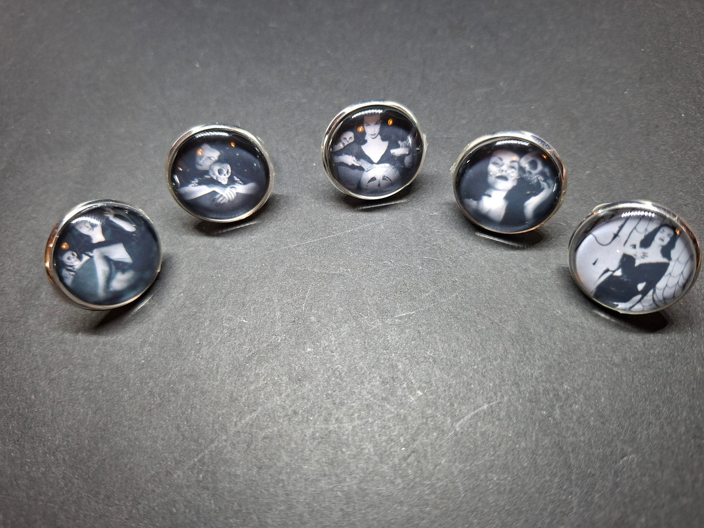 Goth Gothic Witchy Psychobilly Alternative horror inspired "Vampira" fully adjustable ring