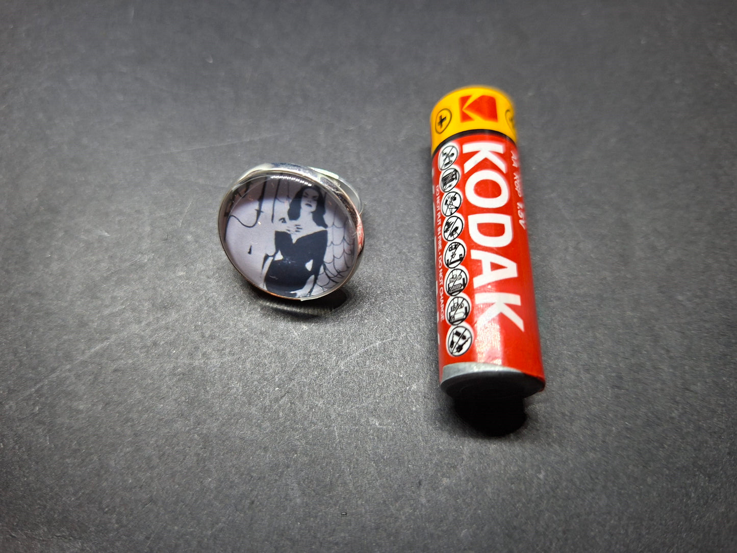 Goth Gothic Witchy Psychobilly Alternative horror inspired "Vampira" fully adjustable ring