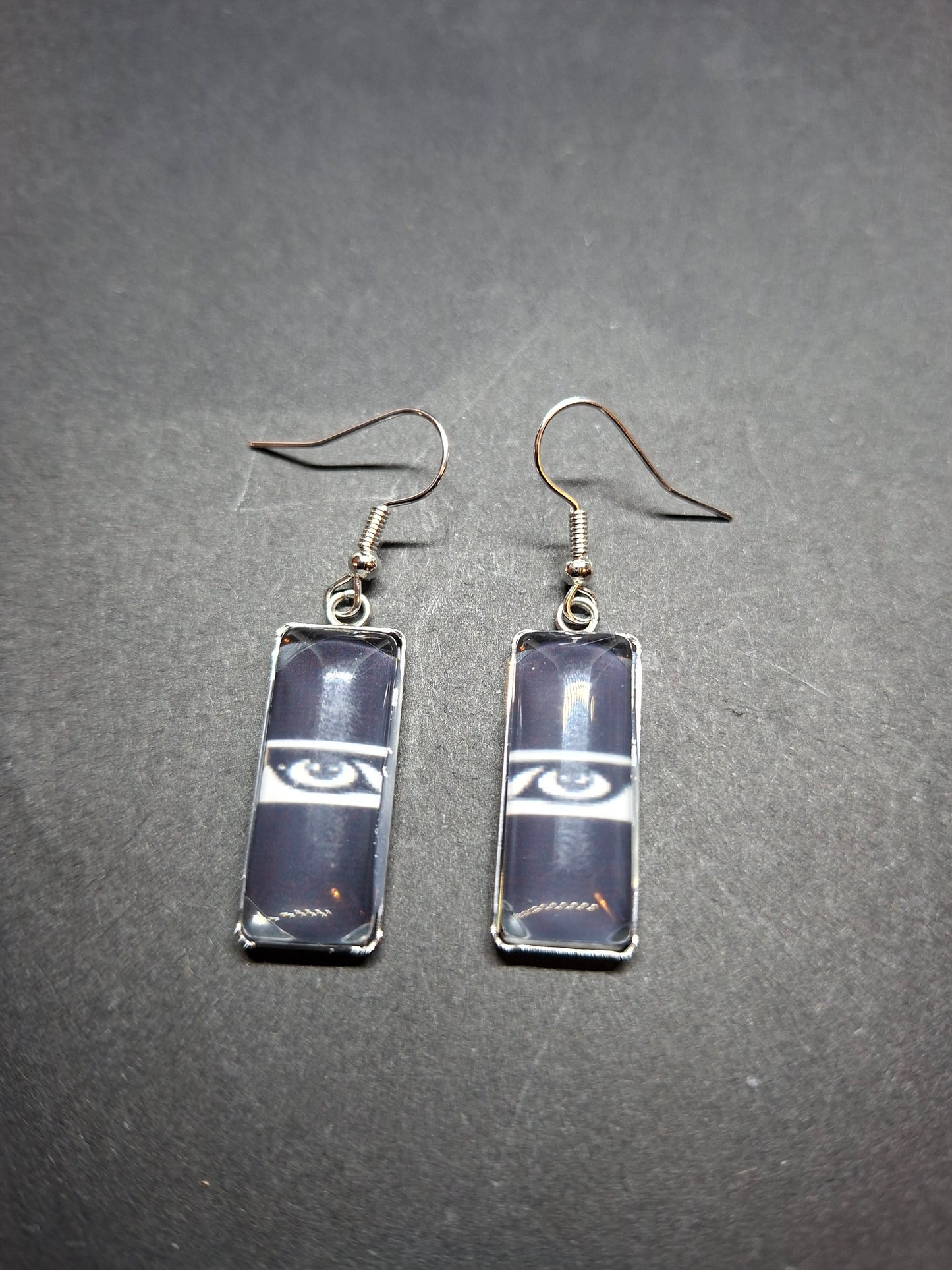Siouxsie And the Banshees Inspired Stainless Steel rectangle image earrings , Goth Gothic Witchy