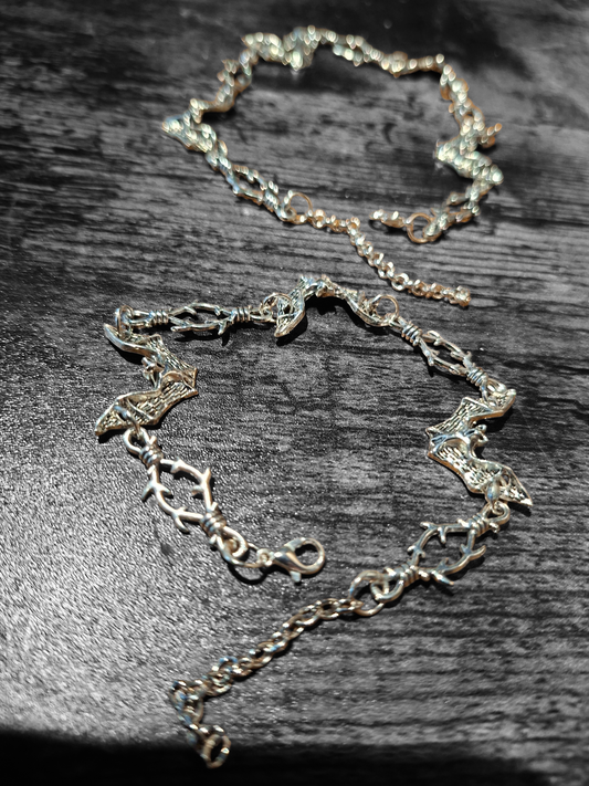 Bat and thorn detail bracelet, LARP cosplay Vampire Jewelry :goth gothic witchy