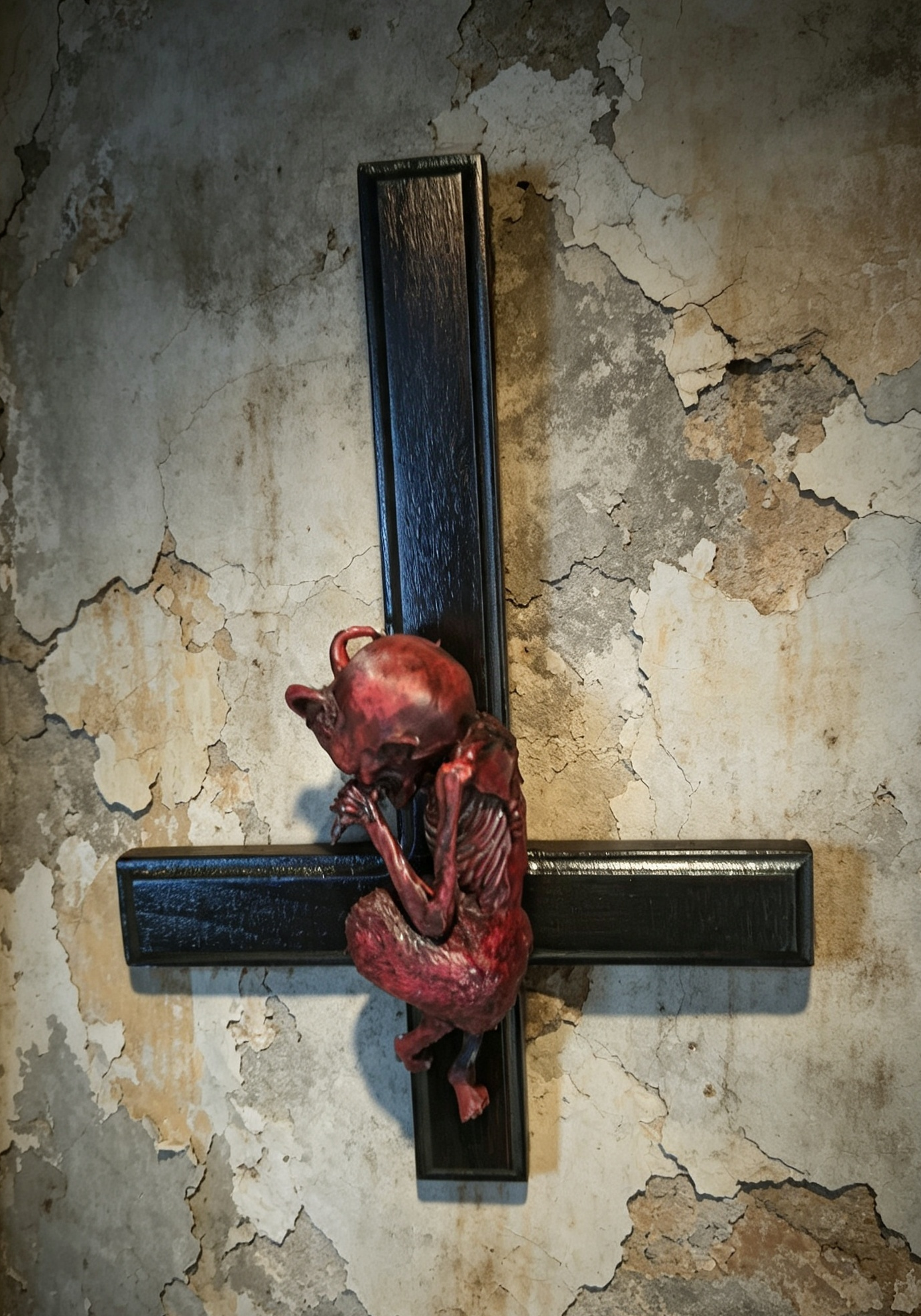Occult Altar Demonic Inverted Cross Wall Hanging • Satanic Occult Gothic Witchy Homeware