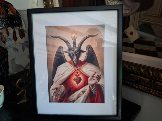 framed art "Baphomet as Christ" :Oddity Curiosity satanic goth witchy homeware