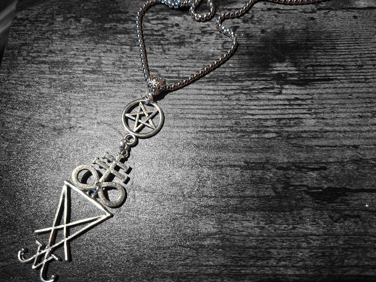 Satanic Trinity Necklace V3 • Goth • Gothic • Witchy • Occult