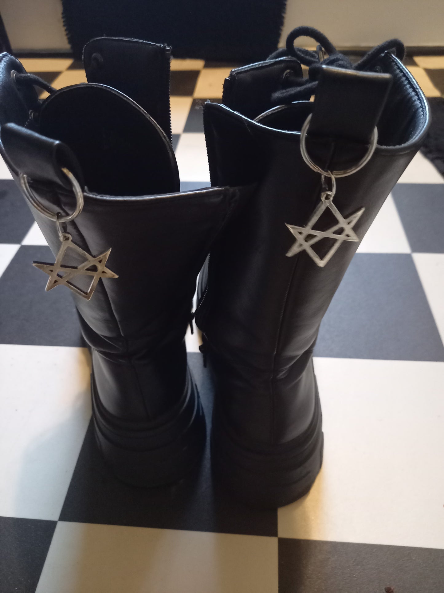 Goth gothic witchy Witch occult witchcraft pagan wicca "Crescent moon Boot,Bag Charm or Keyring"