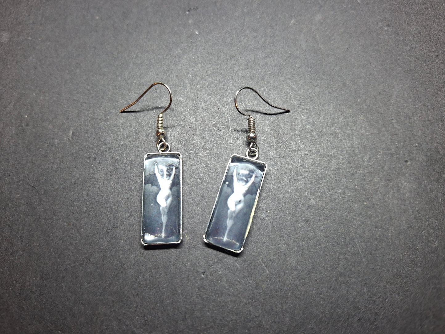 Goth Gothic Witchy Occult Succubus "Lilith" Inspired Stainless Steel rectangle image earrings