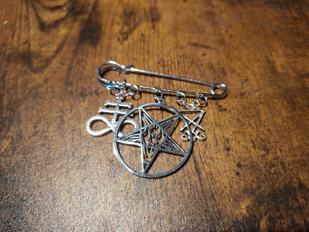 Satanic Trinity Kilt Pin Brooch – Occult Witchy Gothic Accessory