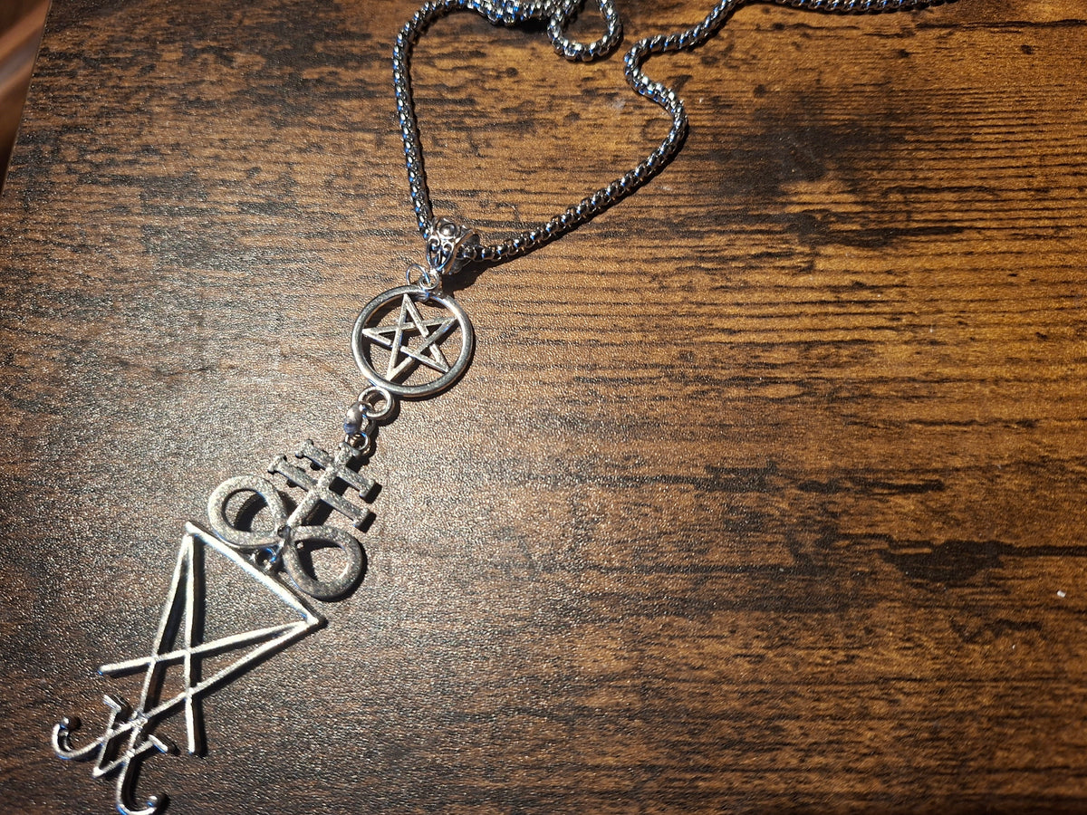 Satanic Trinity Necklace V3 • Goth • Gothic • Witchy • Occult