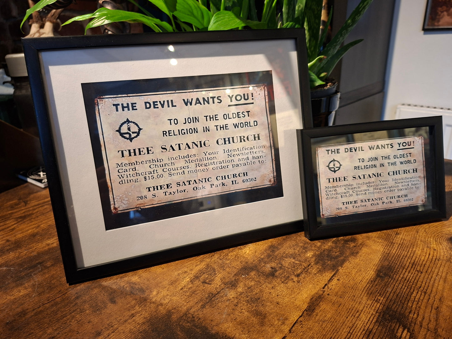 framed art "Thee Church Of Satan" :Oddity Curiosity satanic goth witchy homeware