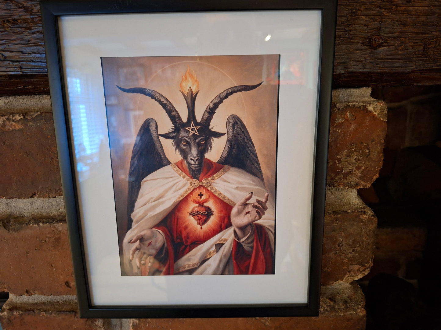 framed art "Baphomet as Christ" :Oddity Curiosity satanic goth witchy homeware