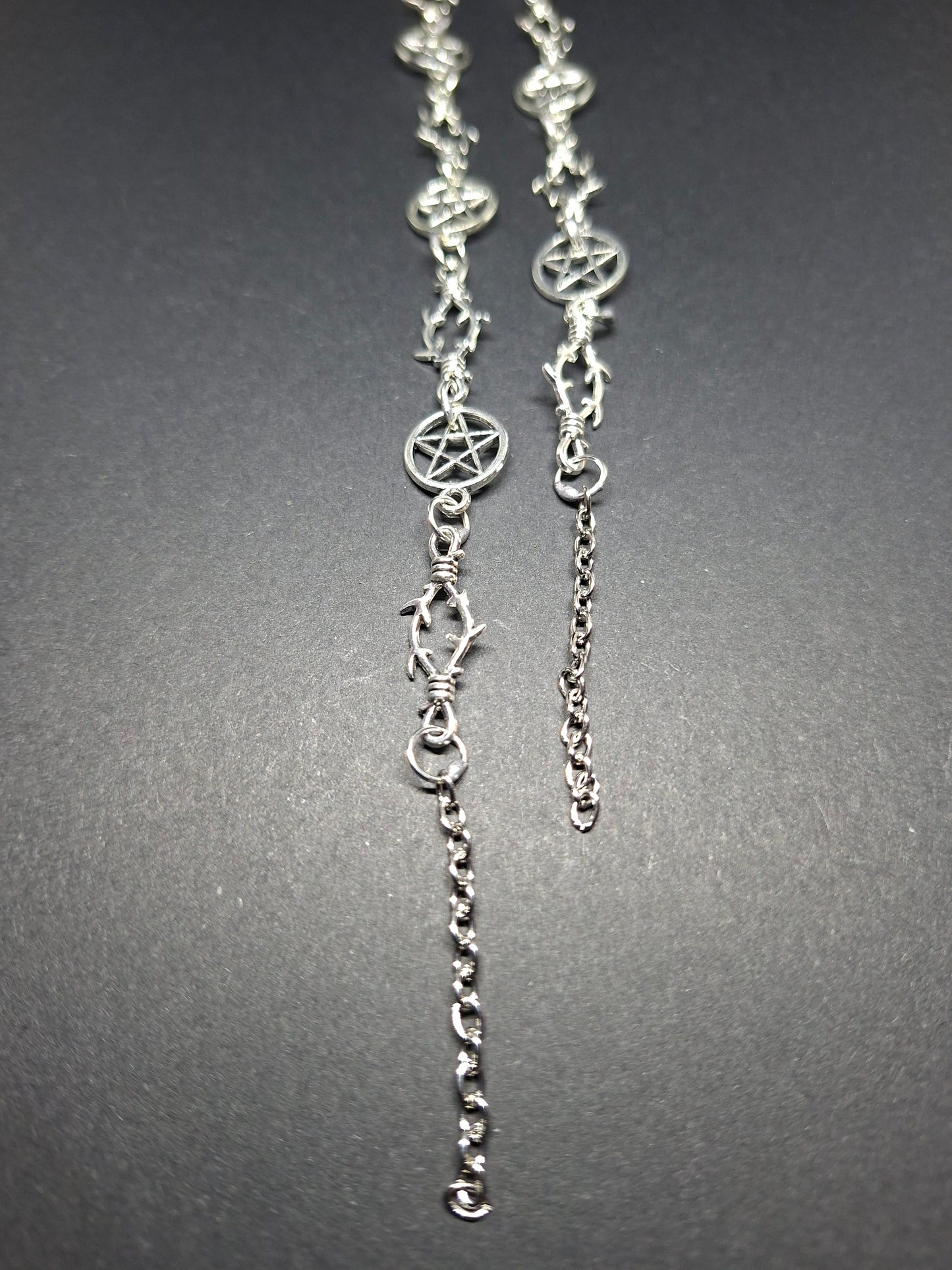 Pentagram and thorn detail bracelet, Occult / Ritual Jewelry :goth witch witchy